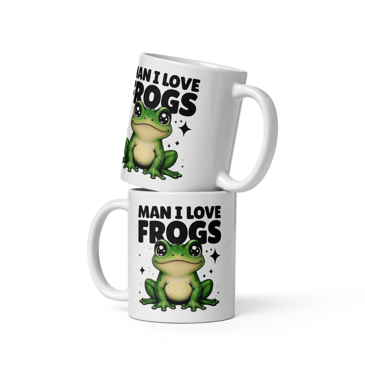 “Man I Love Frogs” Glossy Mug