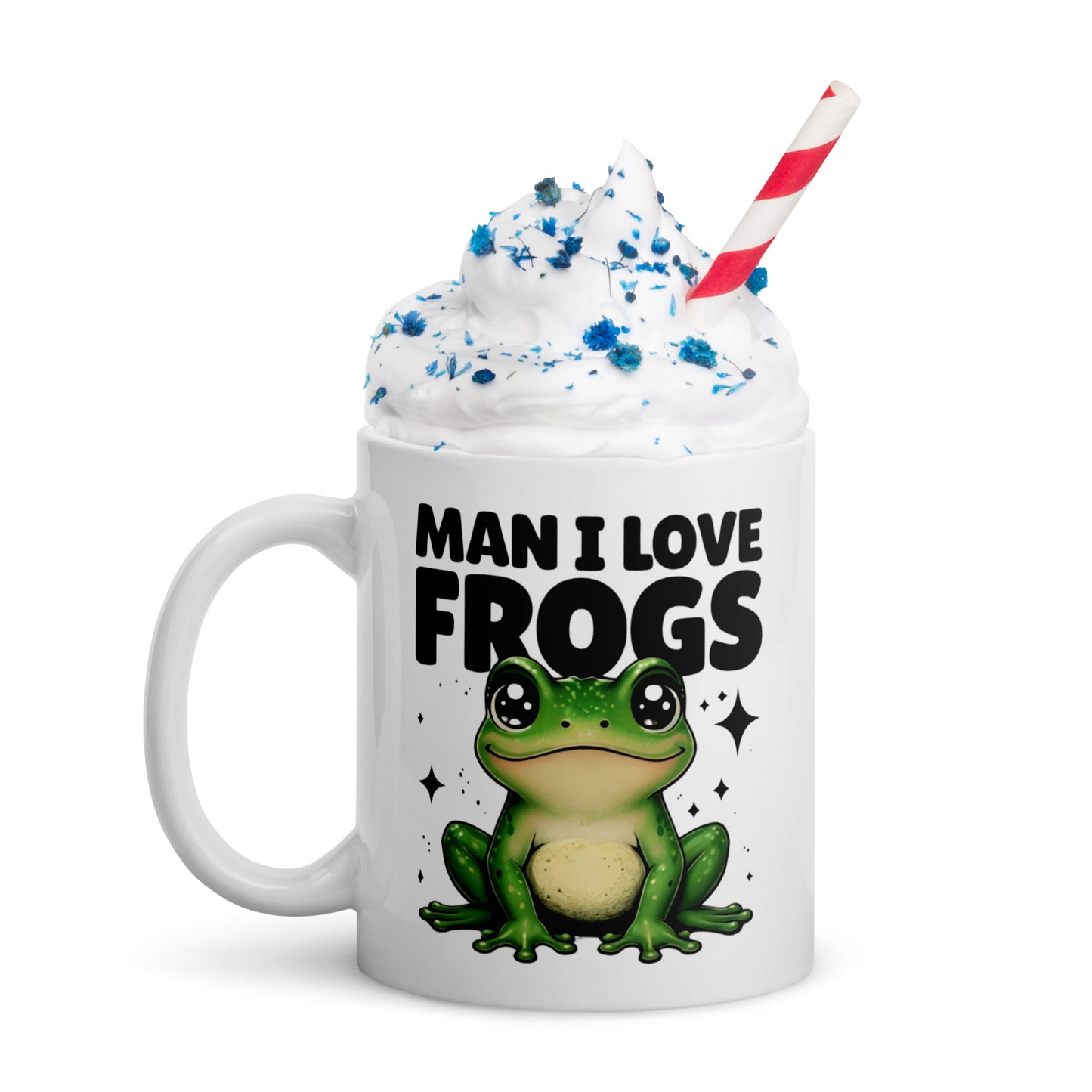 “Man I Love Frogs” Glossy Mug