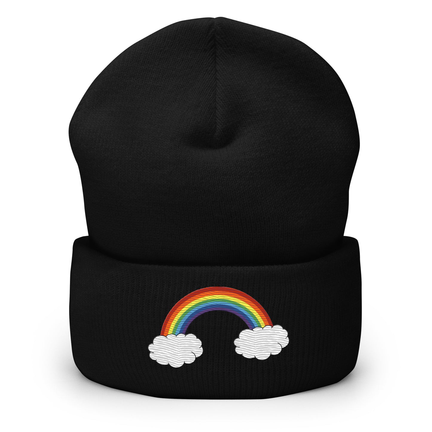 Rainbow Embroidery Beanie