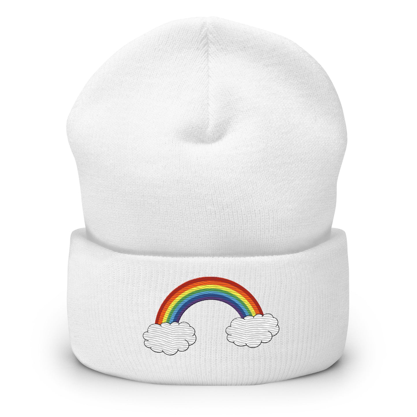 Rainbow Embroidery Beanie